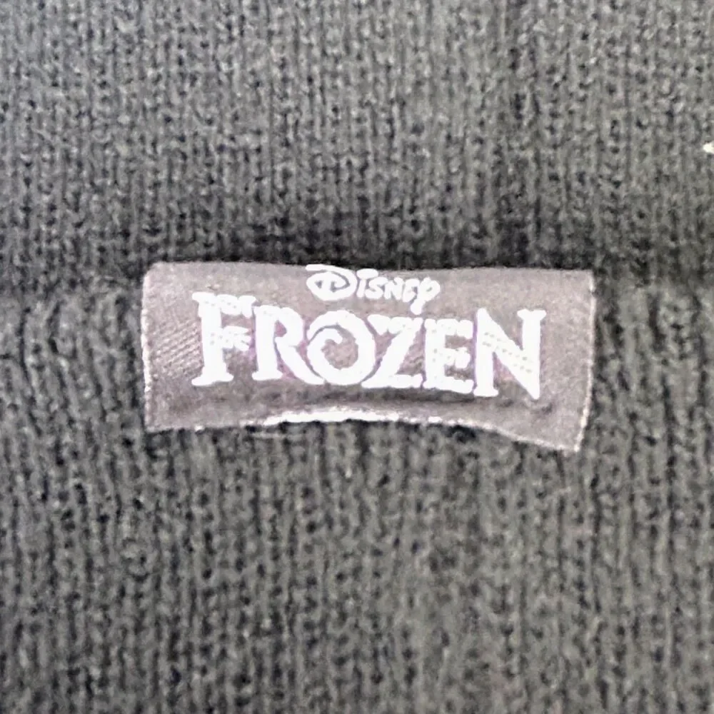 Disney Frozen Let it Go Beanie Hat Winter Cap Winter Knit Black White Stretch